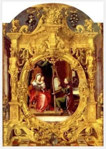 schilderij Sint-Lucas schildert OLV met kind 